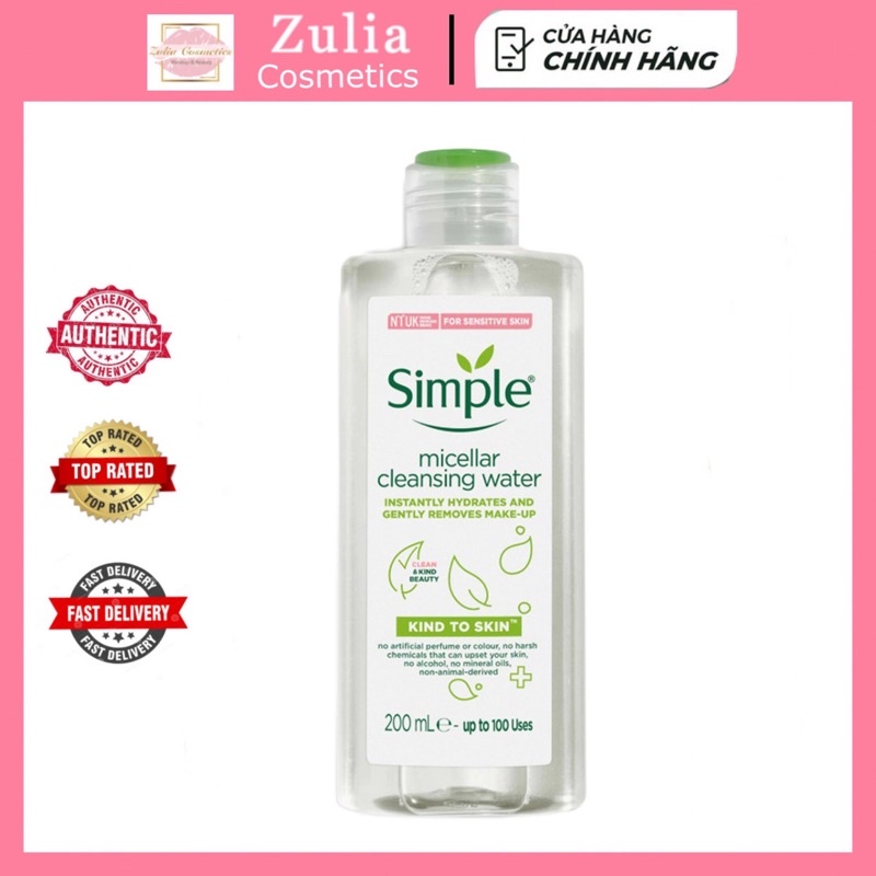 [FREE SHIP] Tẩy Trang Simple làm sạch da