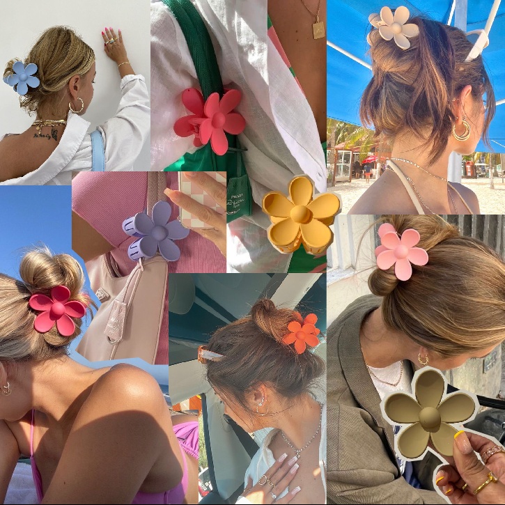 Kẹp tóc hình hoa bằng nhựa Acrylic