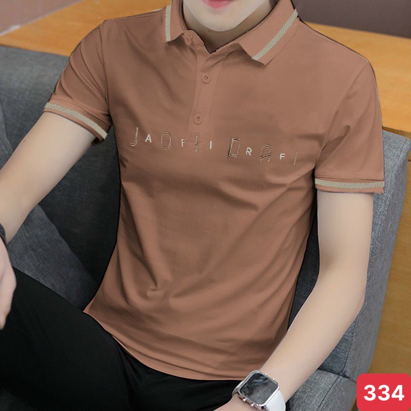 Áo thun nam polo cổ trụ màu trắng chất vải cotton dày dặn co giãn tay ngắn, phông nam đẹp ADO3 nhiều mẫu