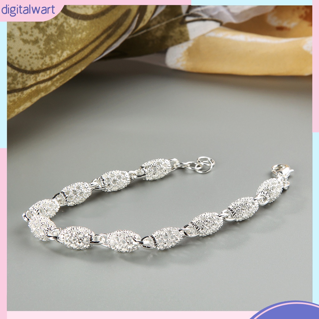 Vòng đeo tay dây kim loại mạ bạc thời trang cho nữ