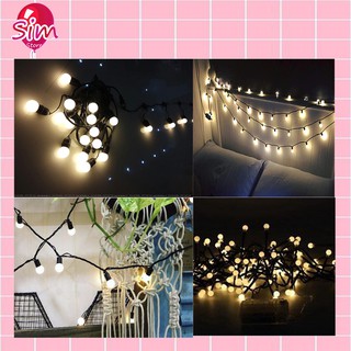 Đèn led bi trang trí dây đen 5m màu vàng nắng dùng điện