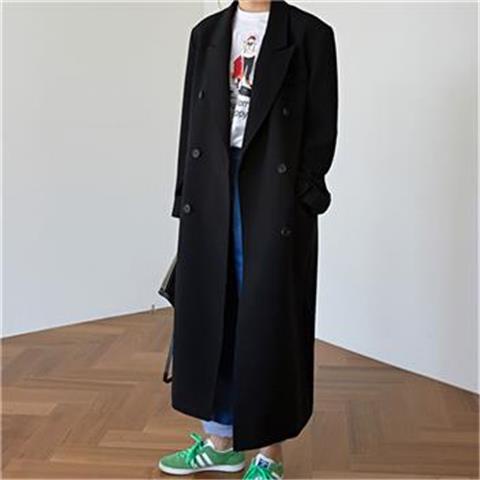 Áo khoác vest đen dáng dài thời trang thu đông cho nữ | BigBuy360 - bigbuy360.vn