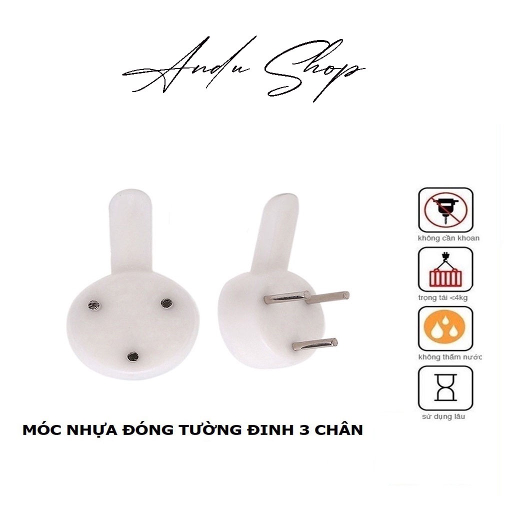 Combo 10 đinh 3 chân treo đồ không cần khoan tường, treo ảnh phòng khách