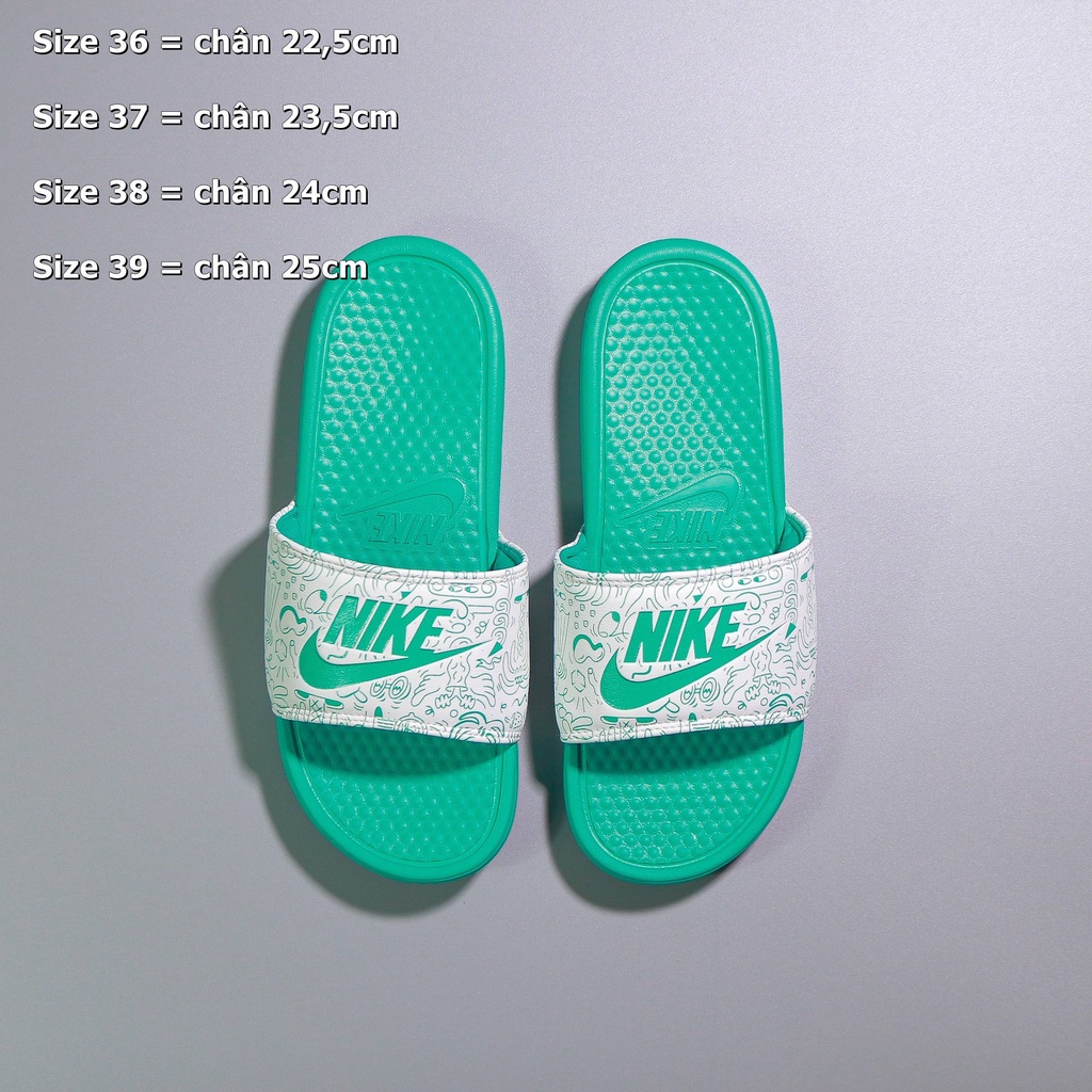 dép nike-nữ nk quai ngang màu xanh mint