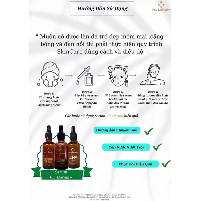 Serum B9 Vic Derma Folic Acid Phục Hồi Trẻ Hóa Da 50ml