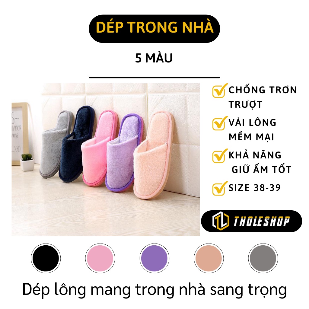Dép Đi Trong Nhà - Dép Lông Nam Nữ Mang Trong Nhà, Văn Phòng Giữ Ấm Đôi Chân 8932