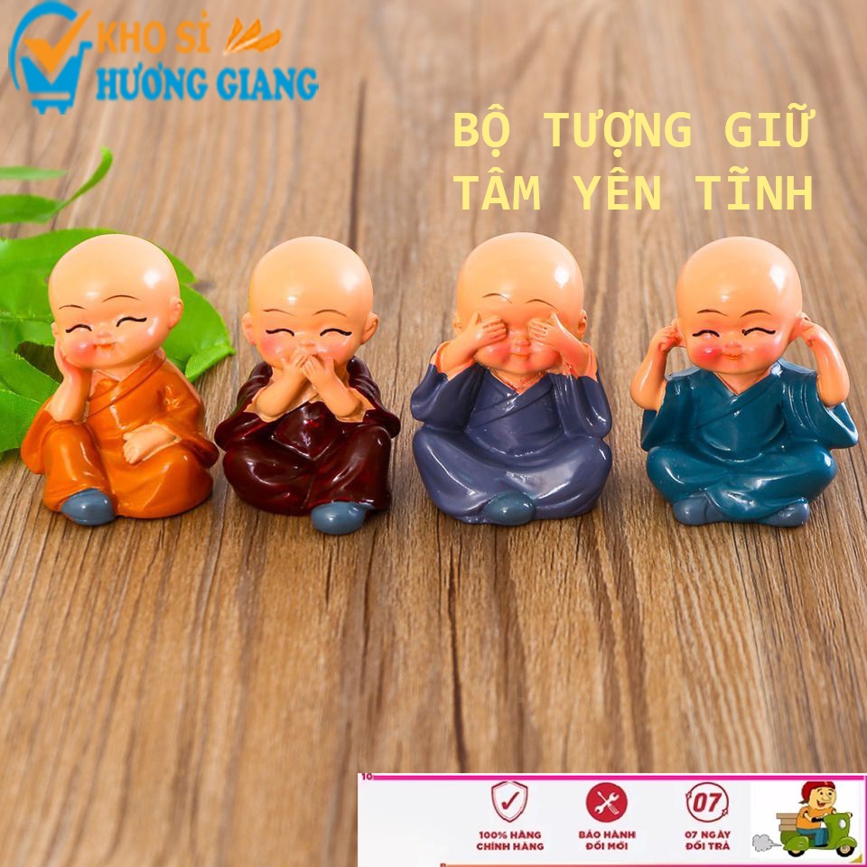 Bộ tượng 4 không Bộ tượng 4 chú tiểu "không nghe, không nhìn, không nói, không làm việc ác) vô cùng ý nghĩa