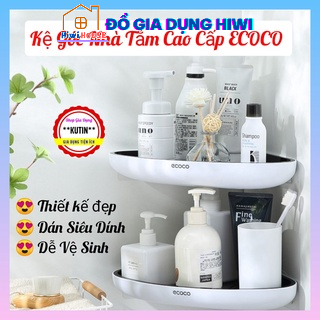 Kệ góc nhựa dán tường ecoco, giá để đồ nhà tắm nhà bếp không cần khoan vít