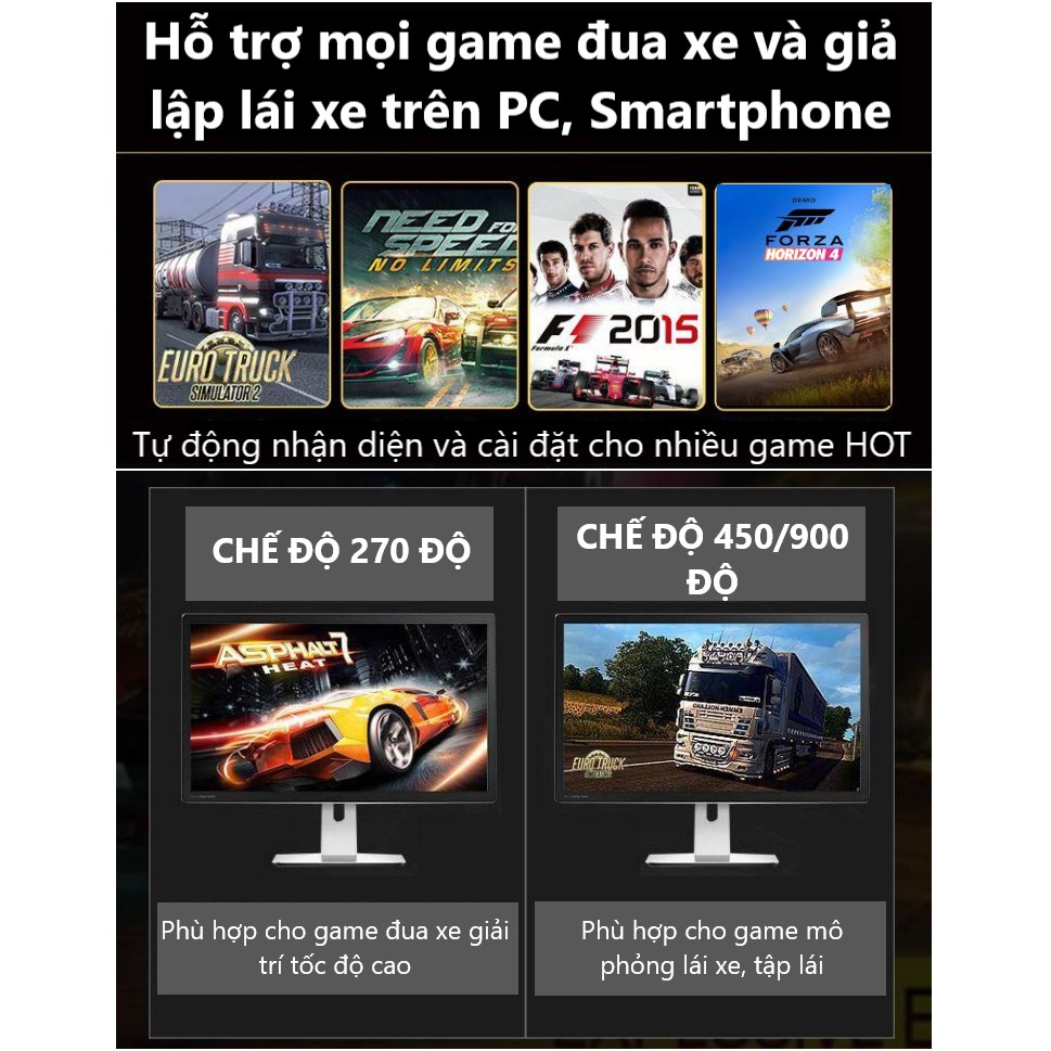 Vô lăng chơi game KETENG KRATON 900 độ | Học lái xe |PC/PS3/PS4 | Bảo hành 12 tháng | Phù hợp mọi loại game | BigBuy360 - bigbuy360.vn