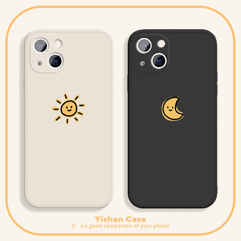 Ốp Điện Thoại Chống Sốc In Hình Mặt Trời / Mặt Trăng Cho Iphone 13 Pro 11 Pro Max Xr 6s 7 8 Plus 12 Mini 14 Pro Xs Max