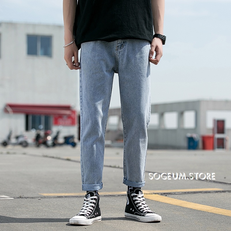 Quần jean nam dáng baggy, quần bò ống rộng dáng suông phong cách hàn quốc - sogeum.store