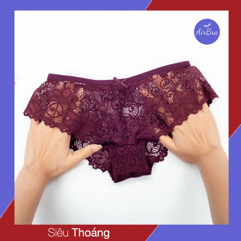 Quần lót nữ ren cao cấp Airbra nơ pha lưới gợi cảm sexy ôm mông thiết kế thanh lịch phù hợp mặc váy đầm dạ hội | BigBuy360 - bigbuy360.vn
