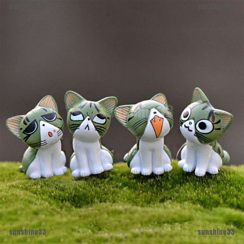 Set 8 Tượng Mèo Con Bằng Nhựa Resin Dễ Thương