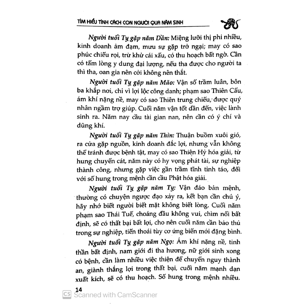 Sách - Tìm Hiểu Tính Cách Con Người Qua Năm Sinh - Tuổi Tỵ