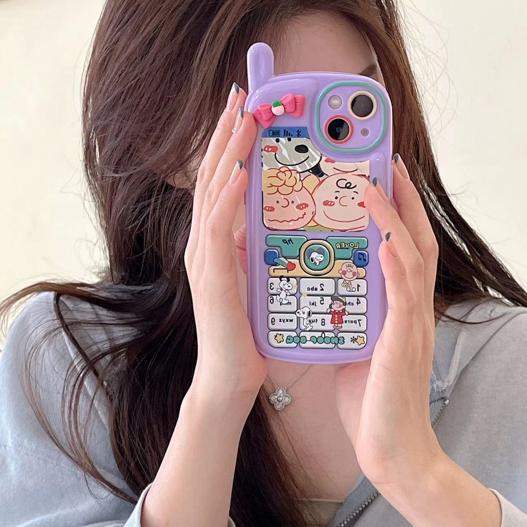 Ốp Điện Thoại Họa Tiết Hoạt Hình Snoopy / Gấu Hồng Dễ Thương Chống Sốc Cho iPhone 14 / 13 / 12 / 11 / XS
