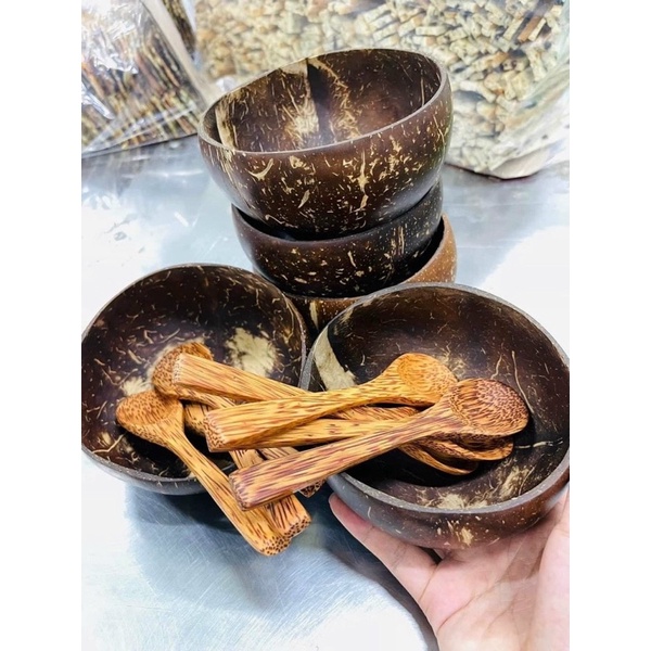 Bộ gáo dừa trộn kem