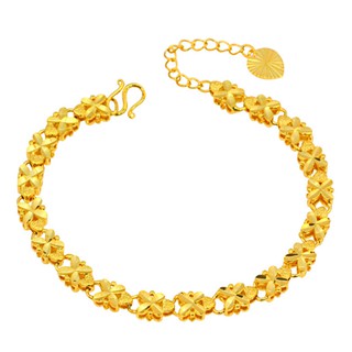 Lắc tay nữ mạ vàng charm cỏ 4 lá - MK259