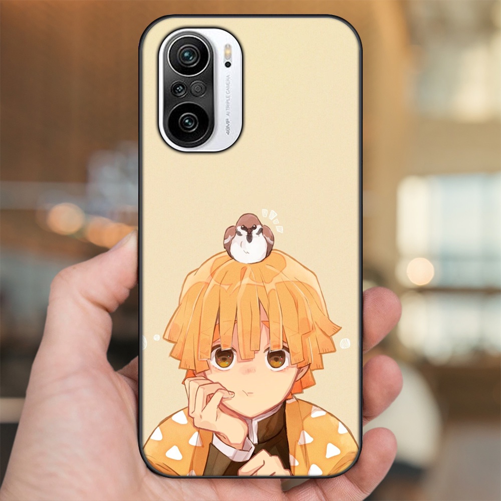 Ốp lưng Xiaomi K40 viền đen in hình Zenitsu Kimetsu no Yaiba