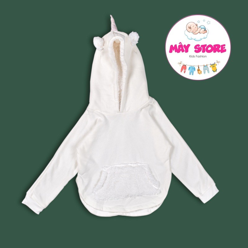 (HÀNG CHÍNH HÃNG) Áo Hoodie bé gái chất liệu da cá lót lông từ 3M đến 12T