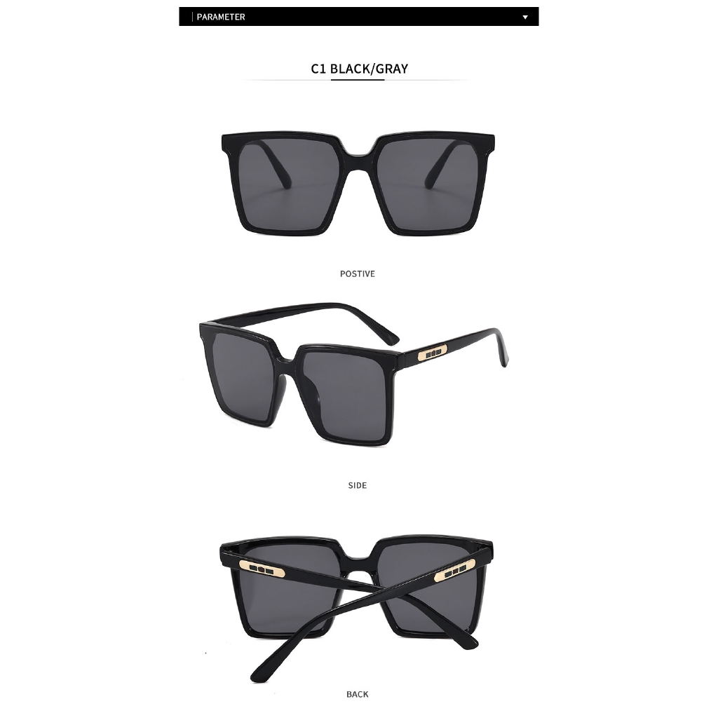 Vintage Black Square Women's Sunglasses Brand Designer Fashion Sun Glasses for Driving Summer Shades Sexy Oversized