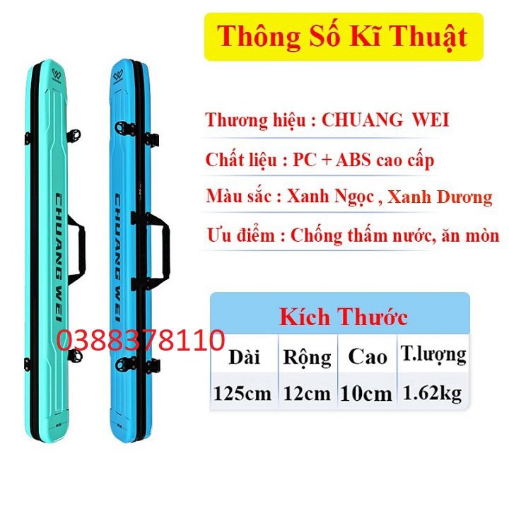 Túi Đựng Cần Câu Cá ChuangWEi Chất Liệu ABS Chống Thấm Nước Chuyên Dùng Câu Đơn, Câu Đài Cao Cấp