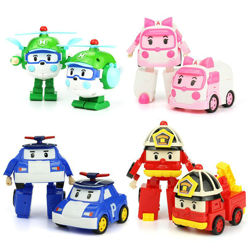 Polly Deformation Robot Toy Police Car Fire Rescue Team