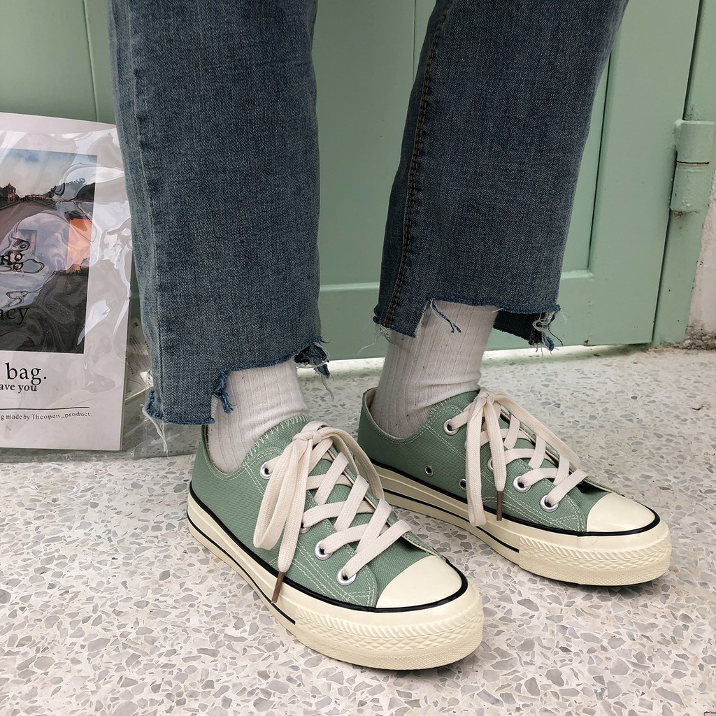 san cao co sz 38, 37 Giày ulzzang dáng CV 1970s màu xanh mint (ảnh thật ở cuối)