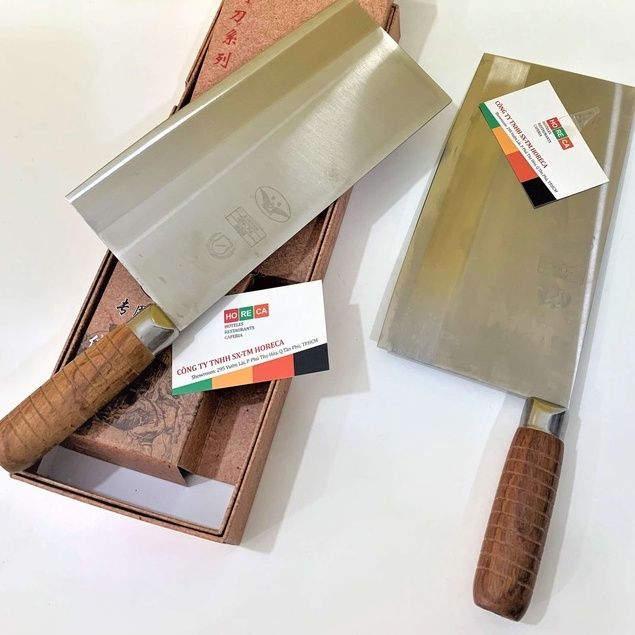 Dao chặt xương, gà vịt, bằm, thái thịt, - cán gỗ [cao cấp] cầm chắc tay, thép không gỉ - siêu bén, lưỡi dao dày