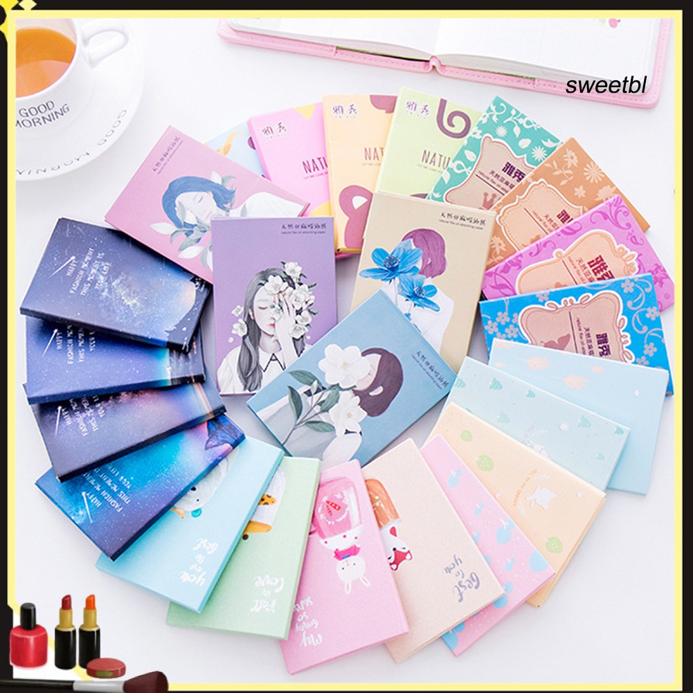 [Hàng mới về] Bộ 50 tờ giấy thấm dầu giúp kiểm soát dầu cố định lớp trang điểm làm sạch gương mặt | BigBuy360 - bigbuy360.vn