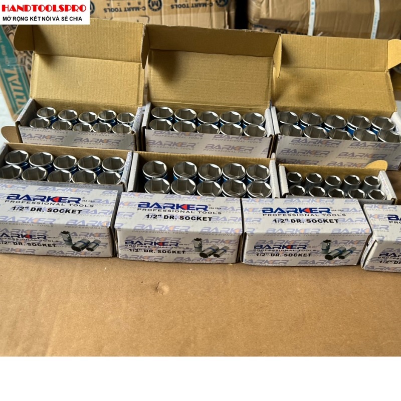 Đầu tuýp thép CR-V 1/2 inch ngắn 6 cạnh 8mm BARKER U.S.A