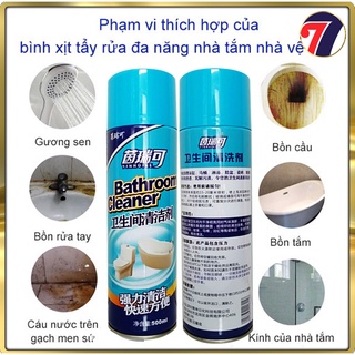 Chai Xịt Vệ Sinh Phòng Tắm, Tẩy Rửa Toilet Bọt Tuyết Bathroom Cleaner 500ml