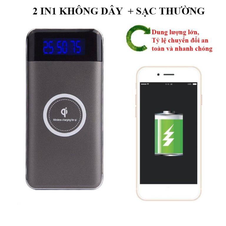 Sạc Dự Phòng Không Dây 10000mah - Sạc dự phòng tích hợp sạc không dây -  QT