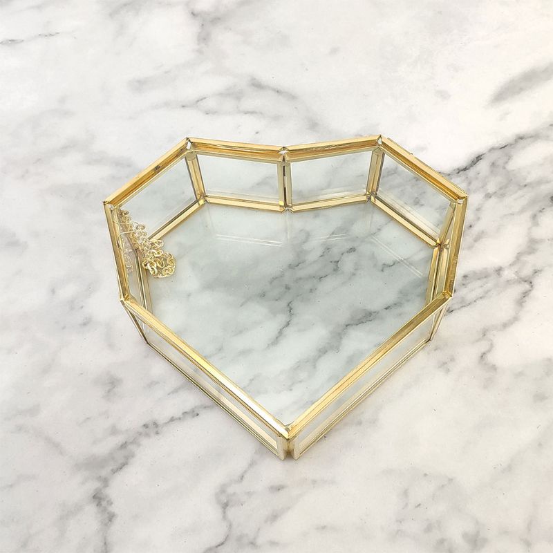 Flgo Hộp Thủy Tinh Trong Suốt Đựng Trang Sức Hình Trái Tim