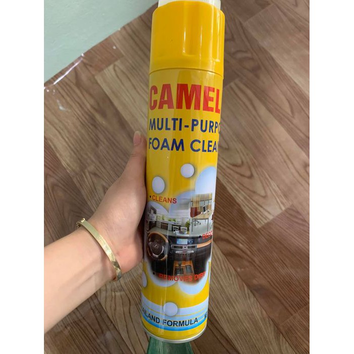 Tẩy nội thất Camel - Đánh bay mọi vết bẩn trên mọi bề mặt da, nỉ, nhựa,....