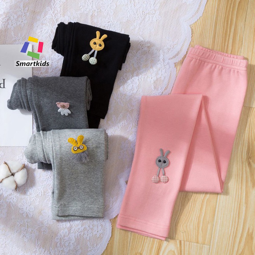 [Mã FAMAYFA2 giảm 10K đơn 50K] Quần legging bé gái - Quần legging cotton đính thỏ Smartkids TE2612