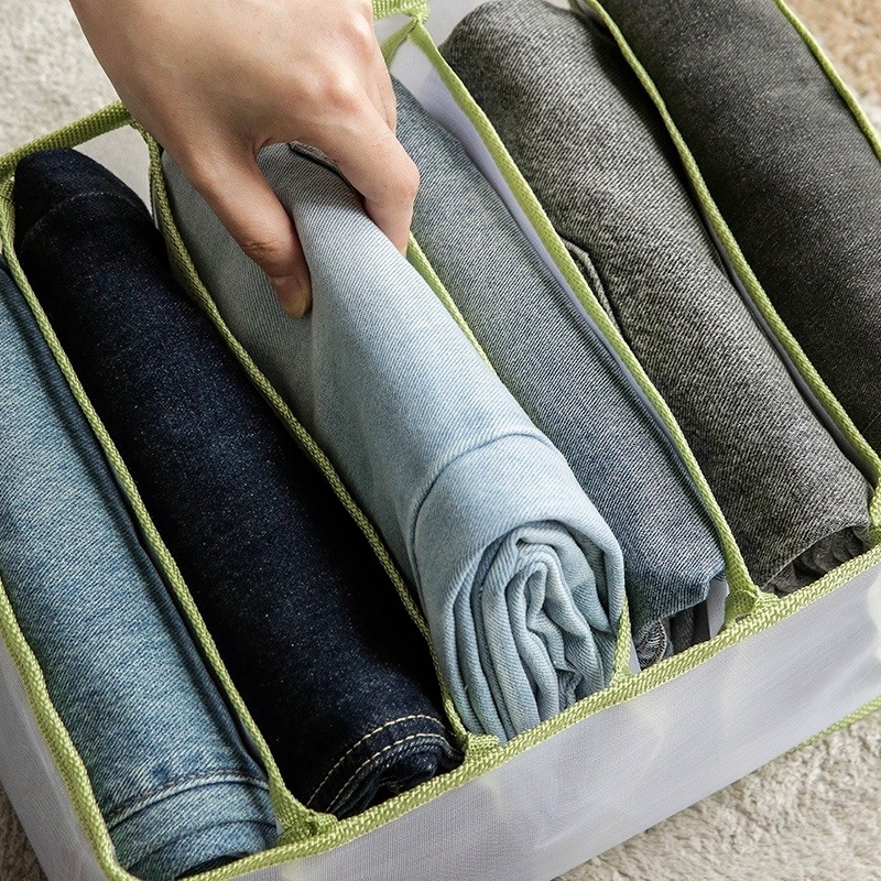 Hộp Lưu Trữ Vải Gia Dụng Di động đồ Lót Quần Jean Cửa Sổ Lưu Trữ Hộp Lưu Trữ Có Ngăn