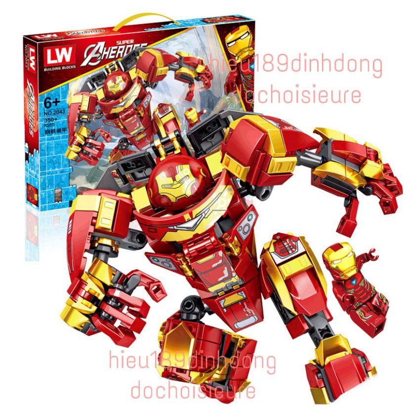Lắp ráp xếp hình siêu anh hùng Bộ giáp người sắt Hulbuster 2043