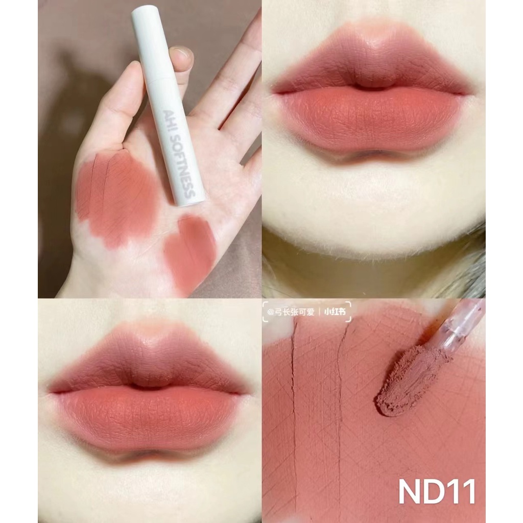 LEEMEMBER Son kem nhung lì mềm màu đỏ nâu nude mờ lâu trôi không thấm nước son môi lipstick