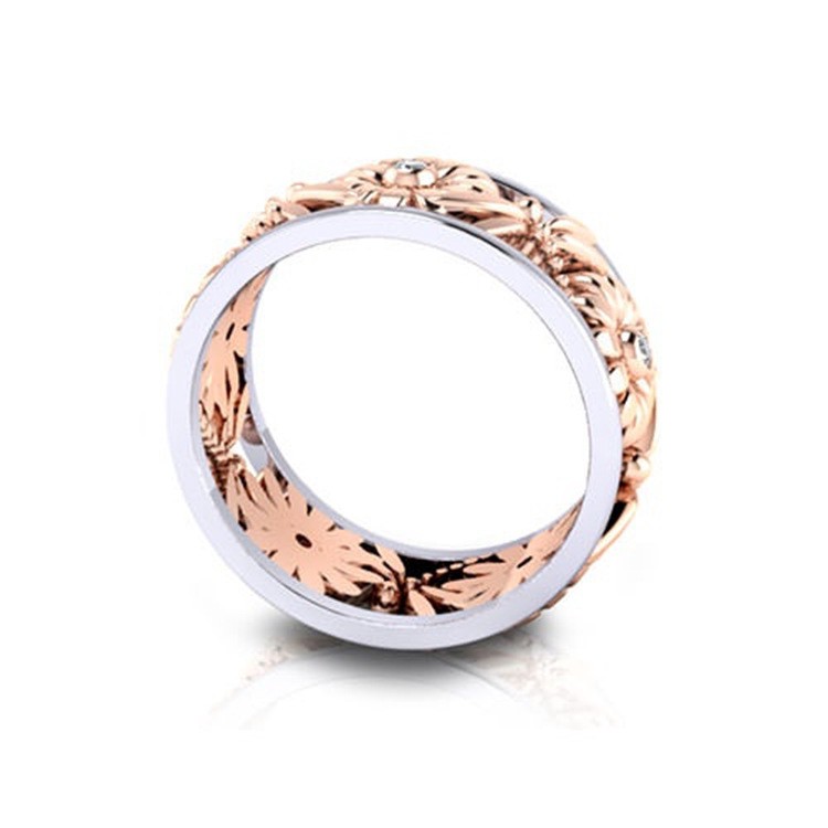 Nhẫn Mạ Vàng Hồng 18k Hình Hoa Hướng Dương Sáng Tạo