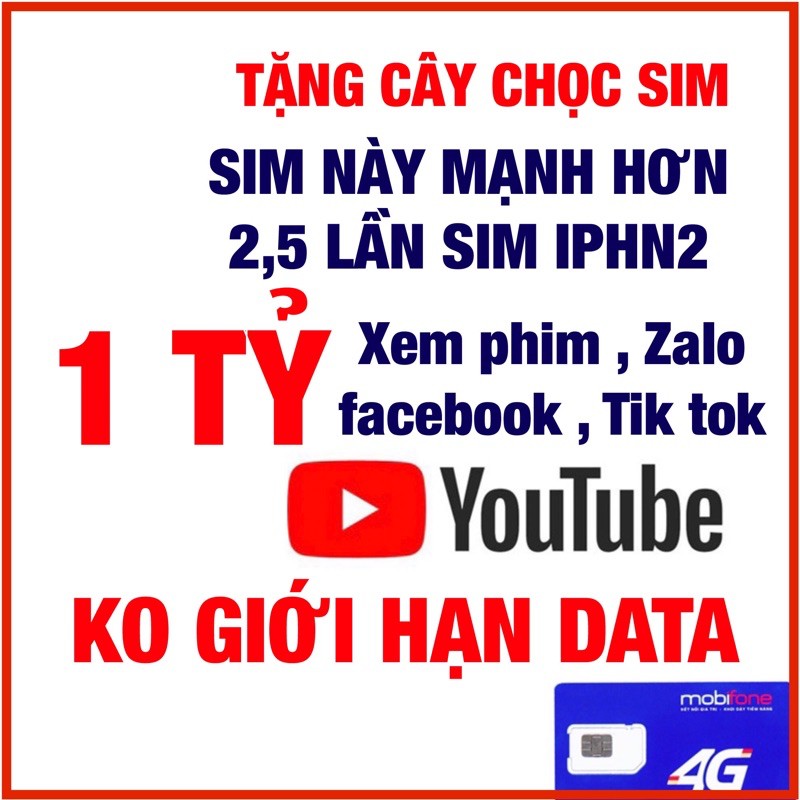 Sim DATA KO GIỚI HẠN 50k 1 Tháng Mobi S50 và DIP50 và Y60 và BL5GT