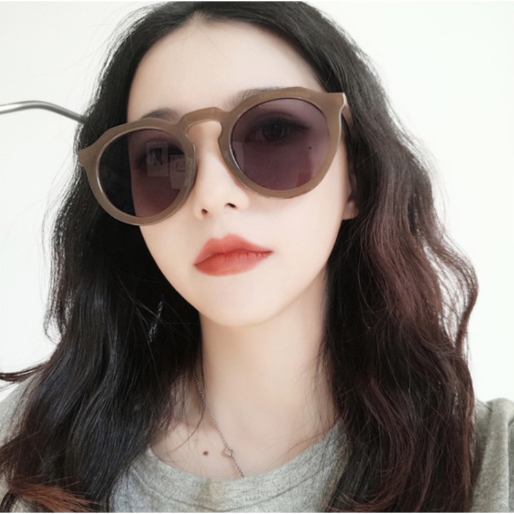 Kính mát gọng tròn chống tia UV thời trang cho nam nữ