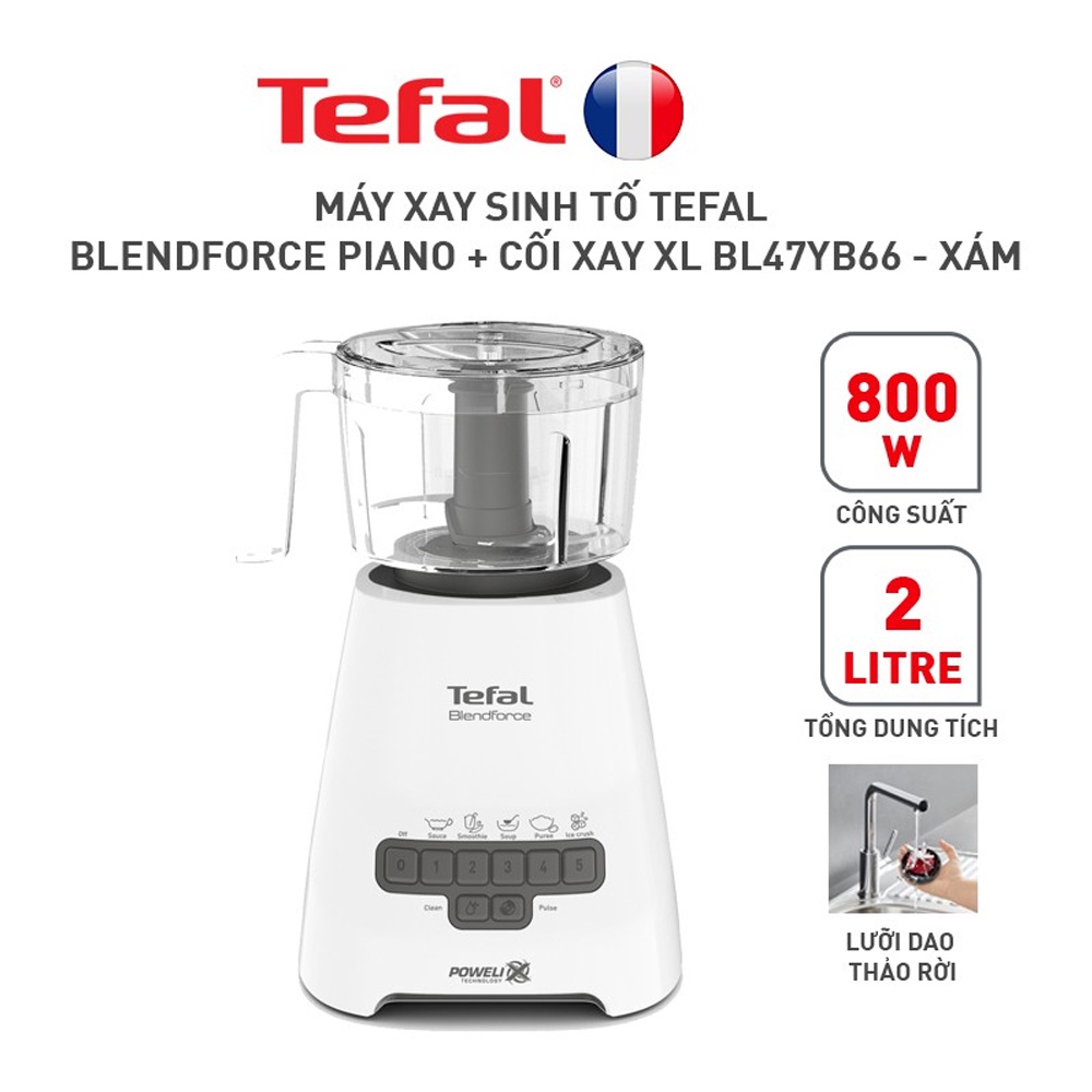 Máy Xay Sinh Tố Thương Hiệu Pháp Tefal BL47YB66 – 3 Cối – Có Xay Thịt – Bảo Hành 24 Tháng