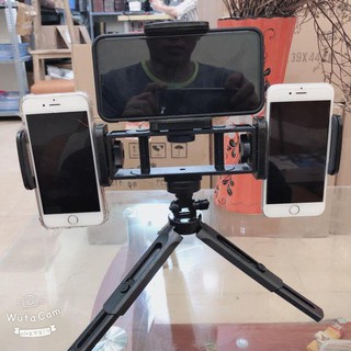 BỘ CHÂN ĐỠ LIVESTREAM + KẸP ĐIỆN THOẠI |Quay Video Cùng Lúc 3 Điện Thoại | 25001 KUN