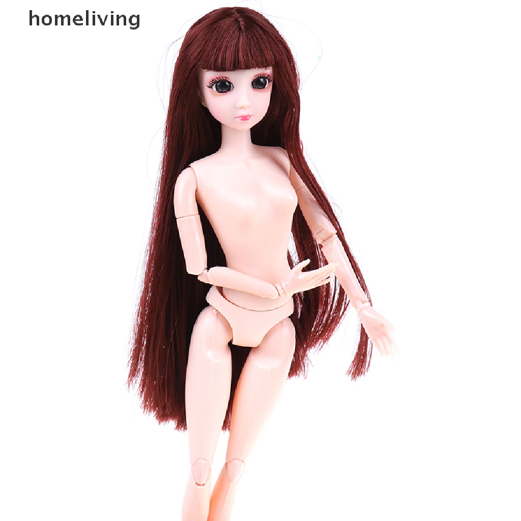 homeliving 30CM BJD Doll Beautiful Princess Dolls 20Joints Moveable Nude Body DIY Hair Doll  .