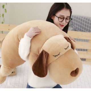 Gấu bông chó nâu mũi trái tim - chó nâu nằm ngủ