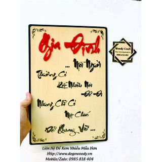 Tranh Gỗ Thư Pháp - Quà Tặng Decor,Handmade Ý Nghĩa - WD.01