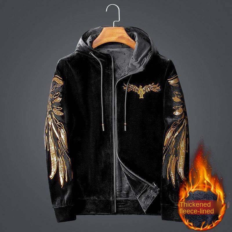 Set đồ thể thao vải nhung dày phong cách Hàn Quốc thời trang mùa đông cho nam