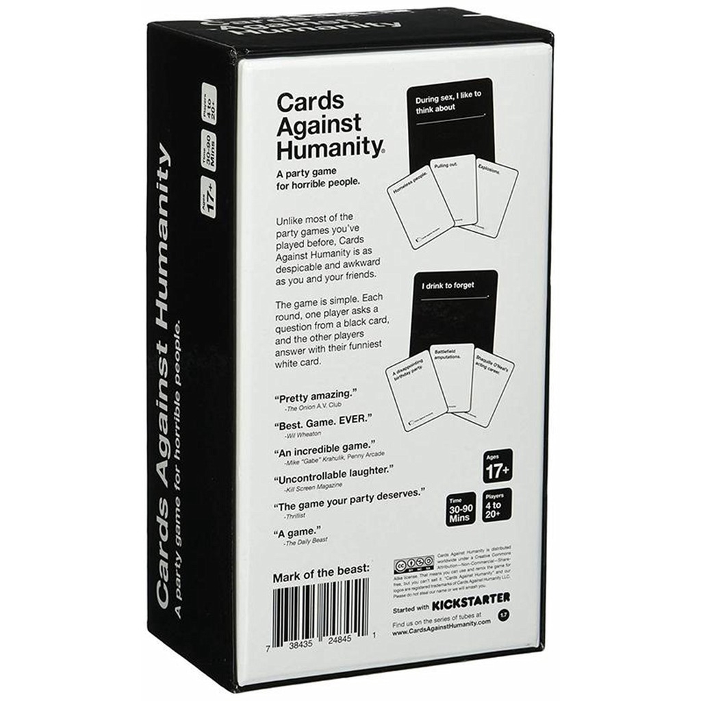 Cards Against Humanity Bộ bài board game Against Humanity bản tiếng Anh cực hài hước