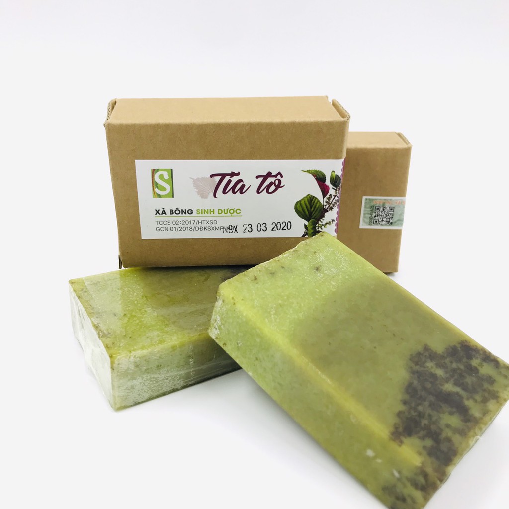 Xà bông Sinh Dược Tía Tô hương Hương Nhu (Bánh 100gr)