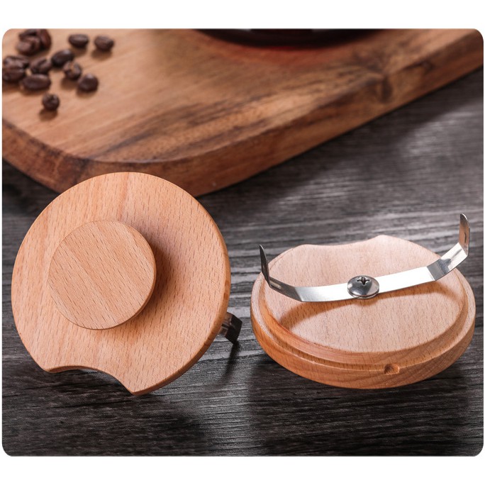  Bình đựng cà phê thủy tinh chịu nhiệt cán gỗ